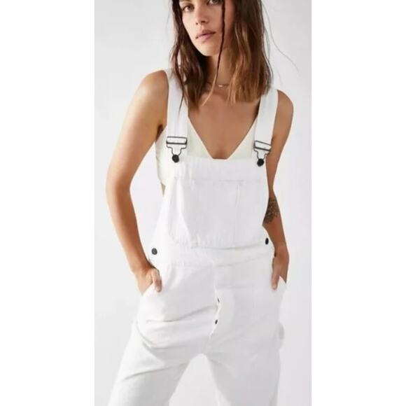 Sandrine Rose Reworked Cream Denim Overalls size Small - Picture 13 of 13